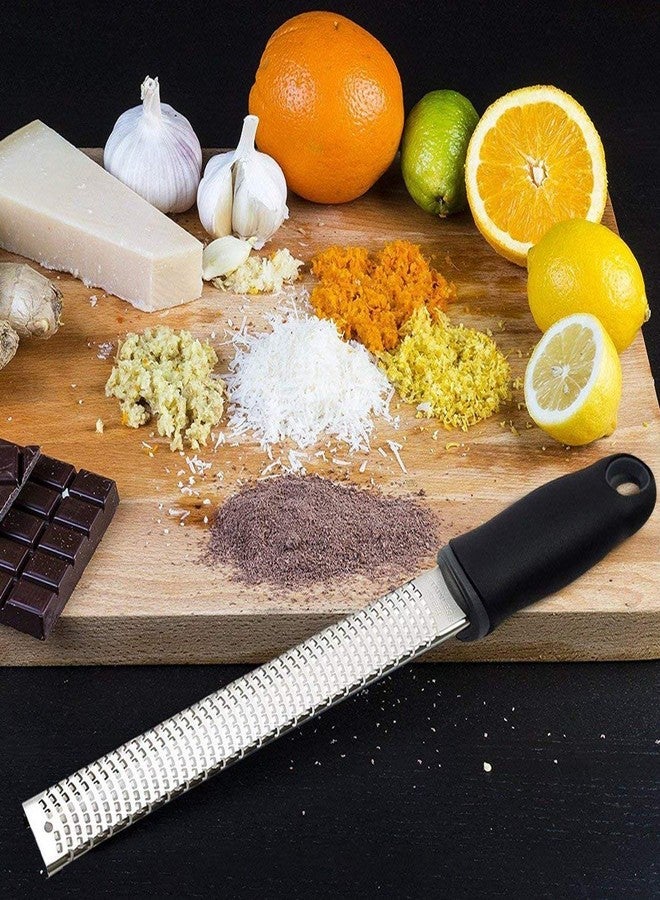 Baskety Lemon Zester & Cheese Grater 13 Inch Stainless Steel Zester with Protective Cover Ginger, Garlic, Fruits & Vegetables (Black) - Image 5